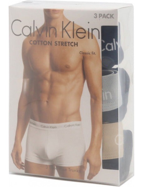 Calvin Klein 3 PACK PÁNSKE BOXERKY ČIERNA - COTTON STRETCH