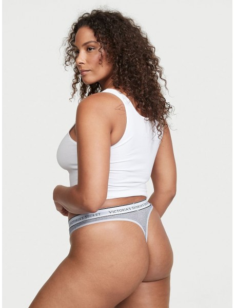 Victoria's Secret DÁMSKÉ TANGÁ - Logo Cotton Thong Panty